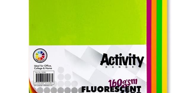 Fluorescent Card A4 40 Pack 160gsm 1029