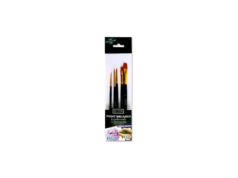  Icon Pkt.5 Paintbrush Set - Synthetic