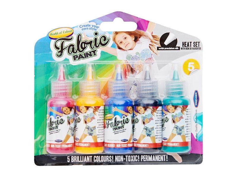 World of Colour Card 5x20ml Fabric Paint